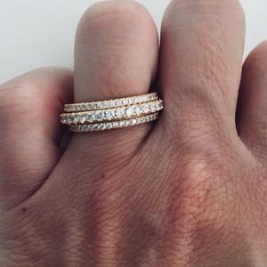 Gold infinity stacking ring